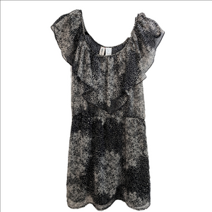 Mimi Chica Sheer Slip Poplin Ruffle Mini Dress